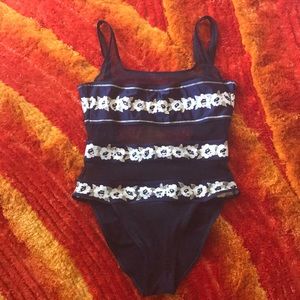 Gottex 90s vintage hi-thigh cut one pc swimsuit